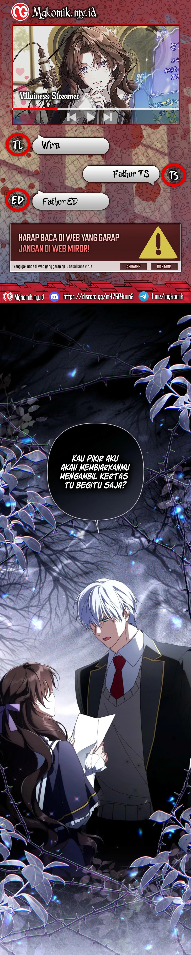 Halaman 1 dari Villainess Streamer Chapter 24