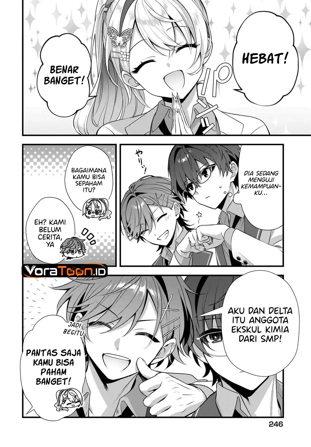 Halaman 19 dari Yotte, Hatsukoi wa Shoumei sareta. Delta to Gamma no Rigakubu Note Chapter 4
