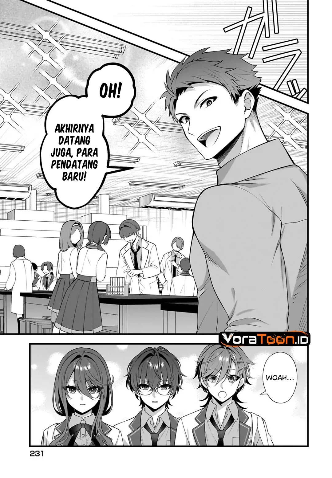 Halaman 4 dari Yotte, Hatsukoi wa Shoumei sareta. Delta to Gamma no Rigakubu Note Chapter 4